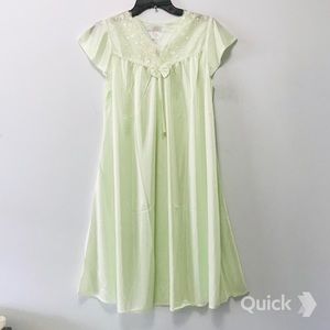 NWT Light Green Cap Sleeve Satin Nightgown